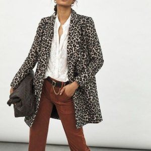 BNWT Anthropologie Gianna Longline Leopard Blazer